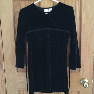 Brocade black velvet dress